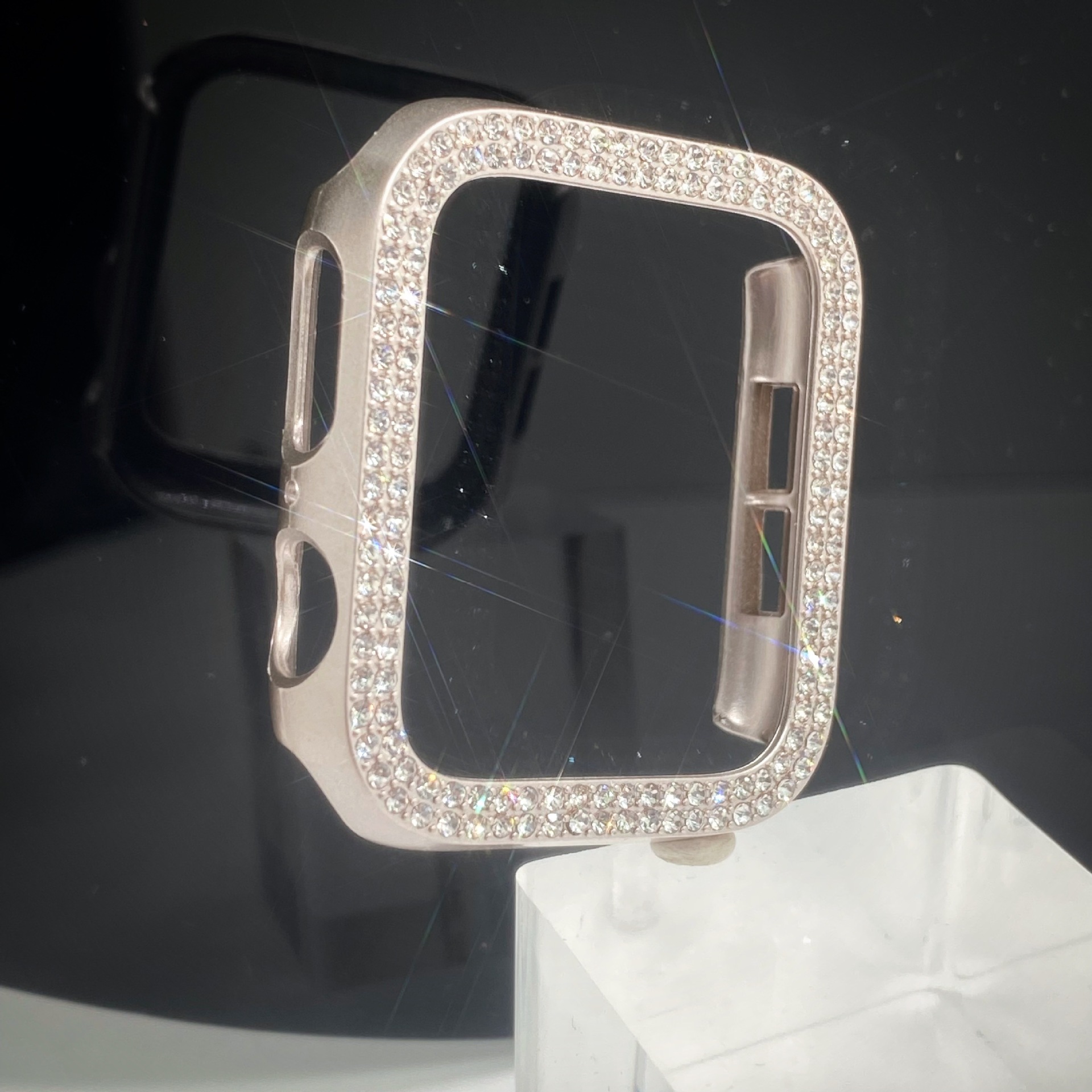 PC Plated Double Row Diamond Watch Case suitable for Apple Watch iWatch Protection Cover