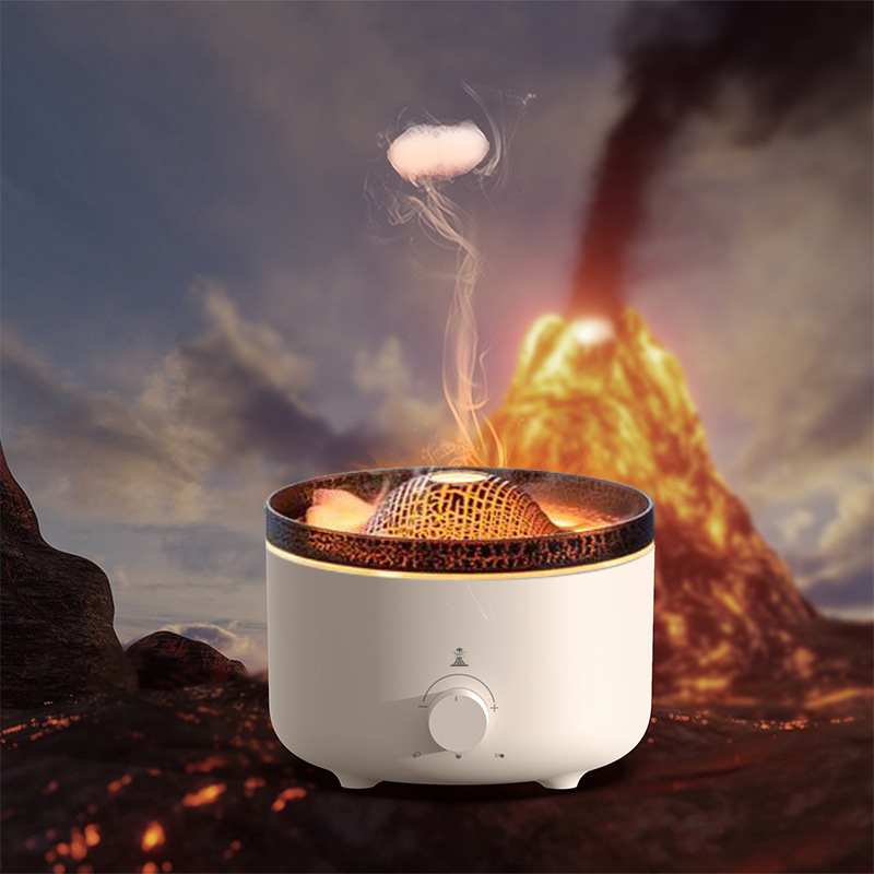 Flame Humidifier Aroma Diffuser for Home Use, Large Capacity Intelligent Volcano Jellyfish Spray Atomizer