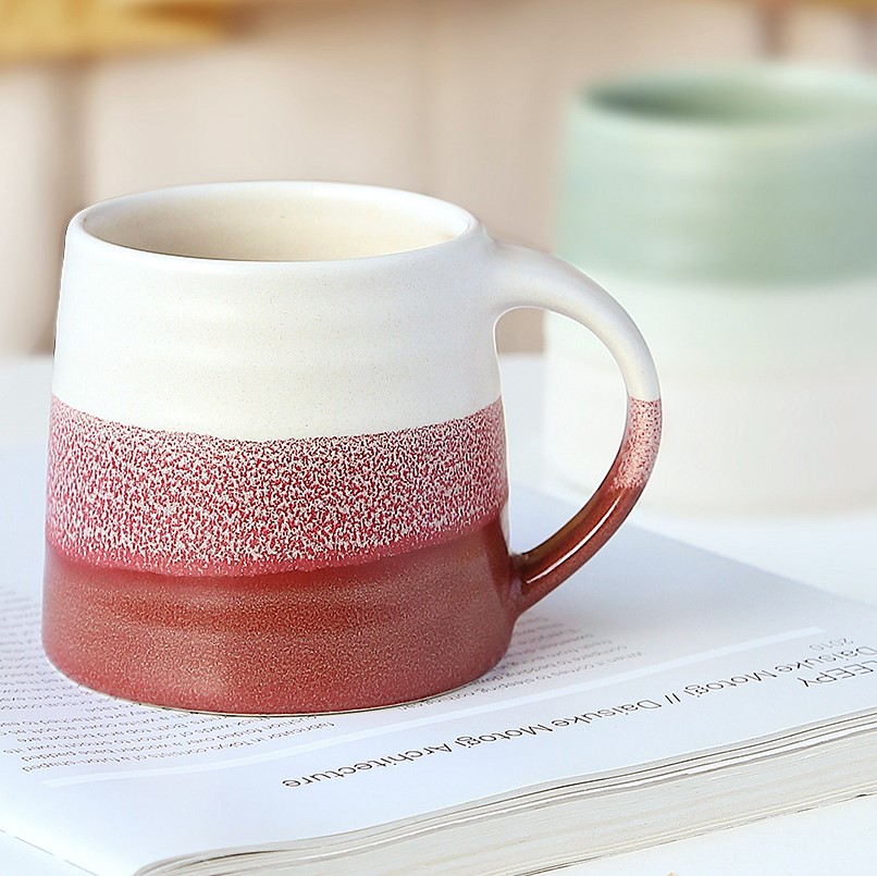 Exquisite and Minimalist Ceramic Cup with Underglaze Color, featuring a Miniature Ancient Style