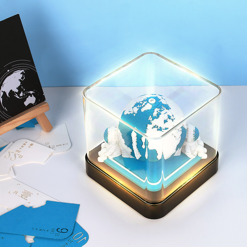 2023 Year of the Rabbit Creative Gift Commemorative Item - 3D Paper Sculpture Desktop Ornament Earth Calendar