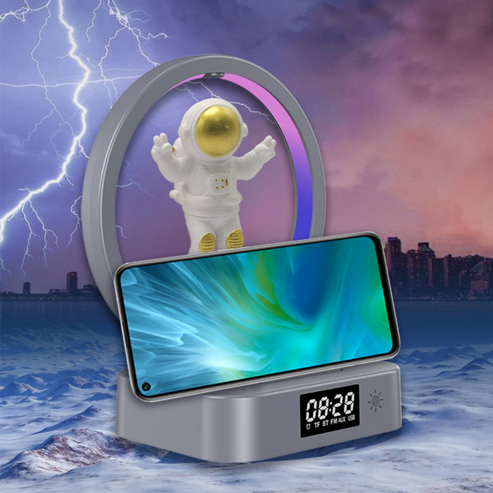 Levitating Astronaut Bluetooth Speaker with Clock, Space-themed Speaker, RGB Lighting, Computer Subwoofer