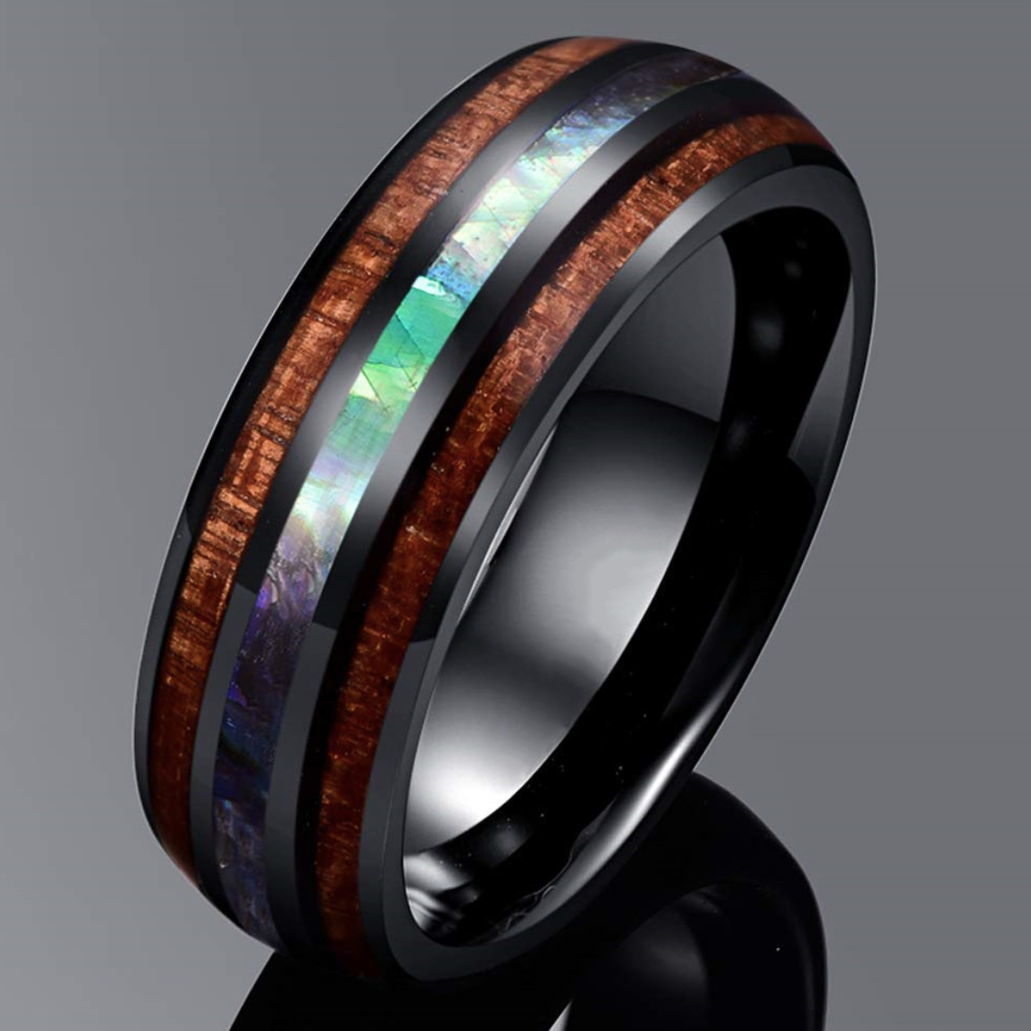 Graduation gift jewelry for female friend Cocktail ring Tungsten steel ring Smooth edges