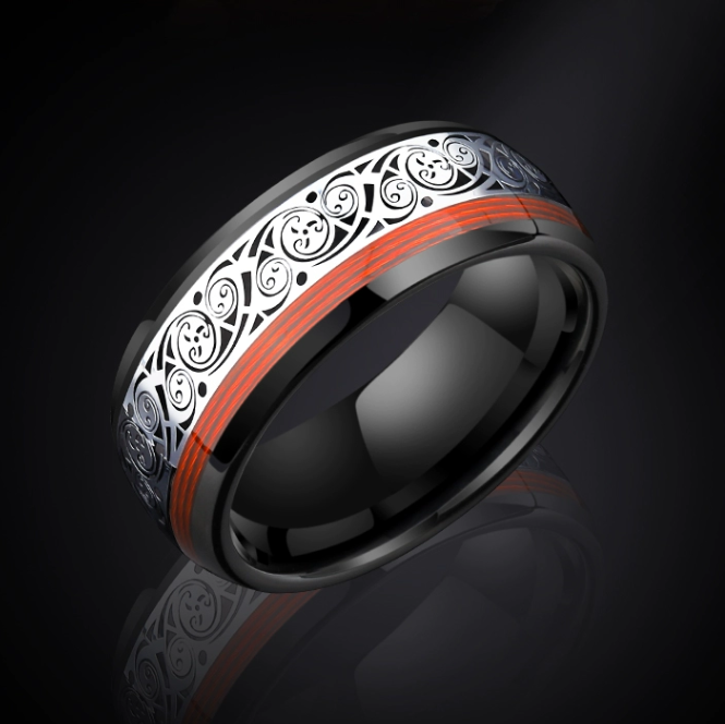 Celebration of love gift a lovely piece of jewelry Signet ring Tungsten steel ring Robust and chic
