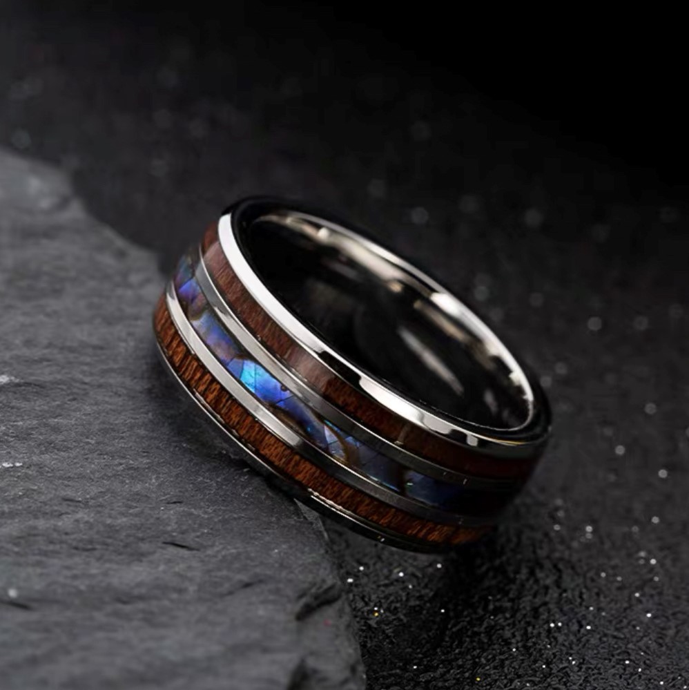 Width 8mm Date night jewelry Surprise gift for your wife Mood ring Tungsten steel ring Long-lasting color retention