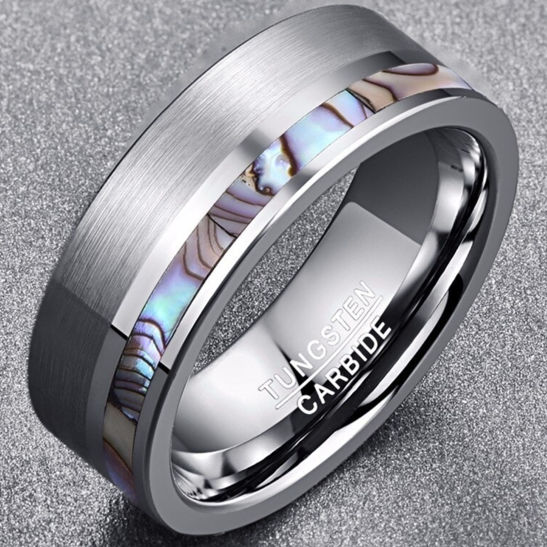 Width 8mm Travel-inspired jewelry for Sister Cocktail ring Tungsten steel ring High glossiness