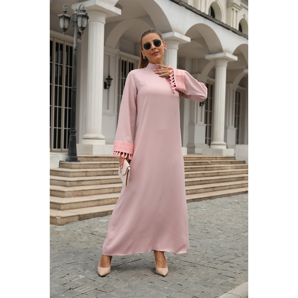 Fashionable Solid Color Minimalist Women's Long Sleeve Dress