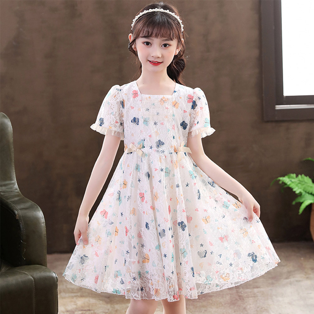 Girls' dress, Korean-style children's clothing, cute lace princess dress for medium to large girls