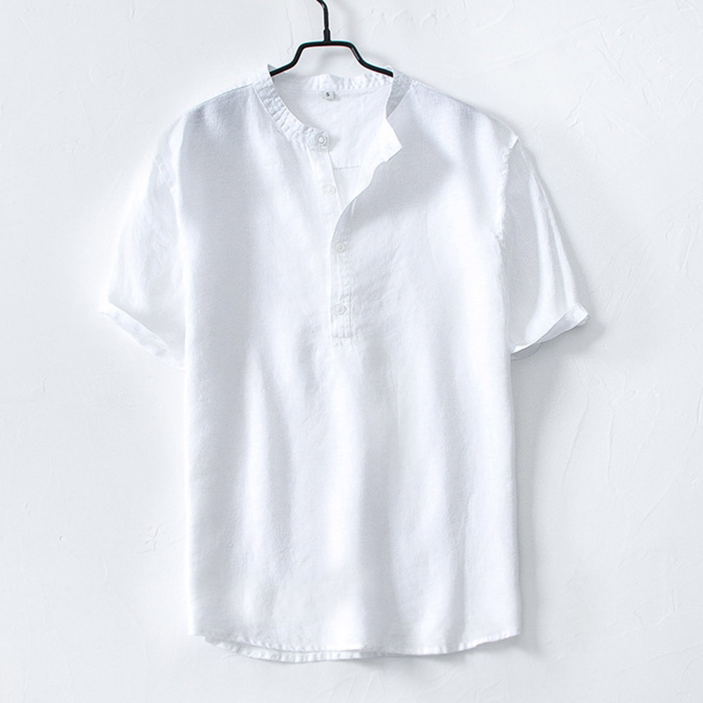 Glossy natural feel linen Men's shirt Non-irritating environmentally friendly and anti-static
