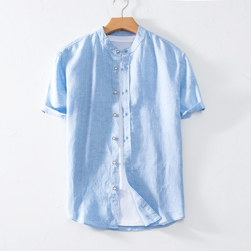 Softness and sheen linen Men's shirt Natural cooling hypoallergenic and eco-friendly