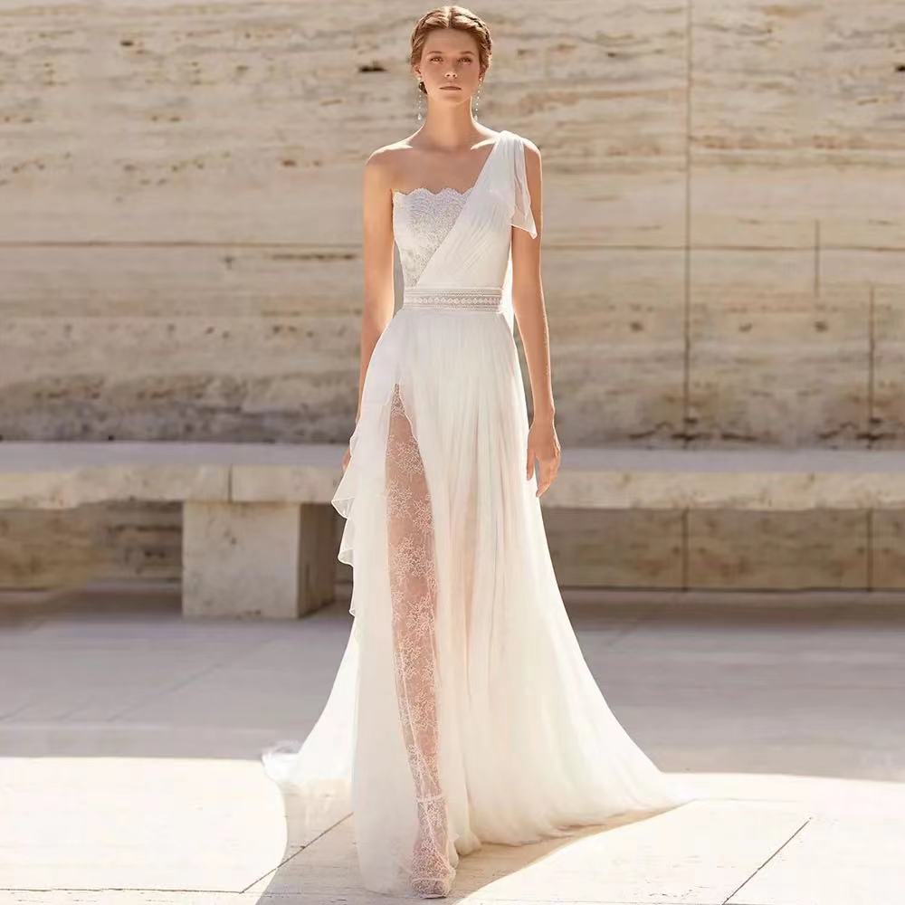  7-10 days of preparation required High-end wedding dress super fairy French Hepburn style bride going out gauze satin simple light dress