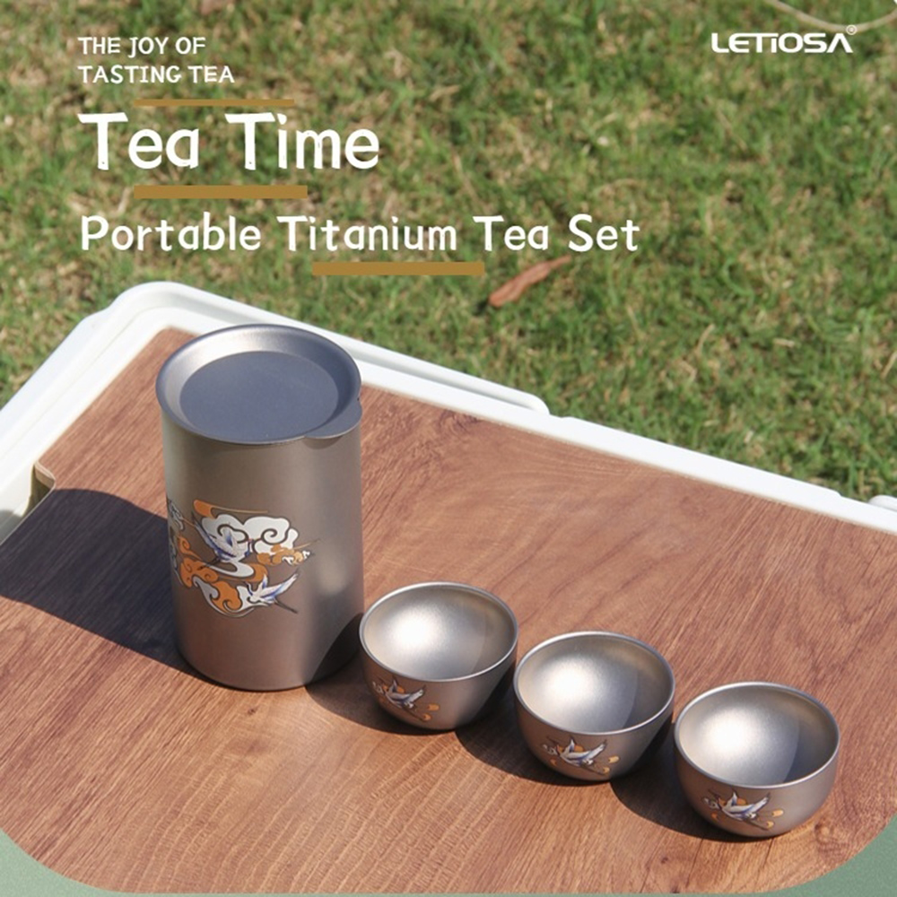 Outdoor Home Select Pure Titanium Portable Tea Set - Cloud Crane
