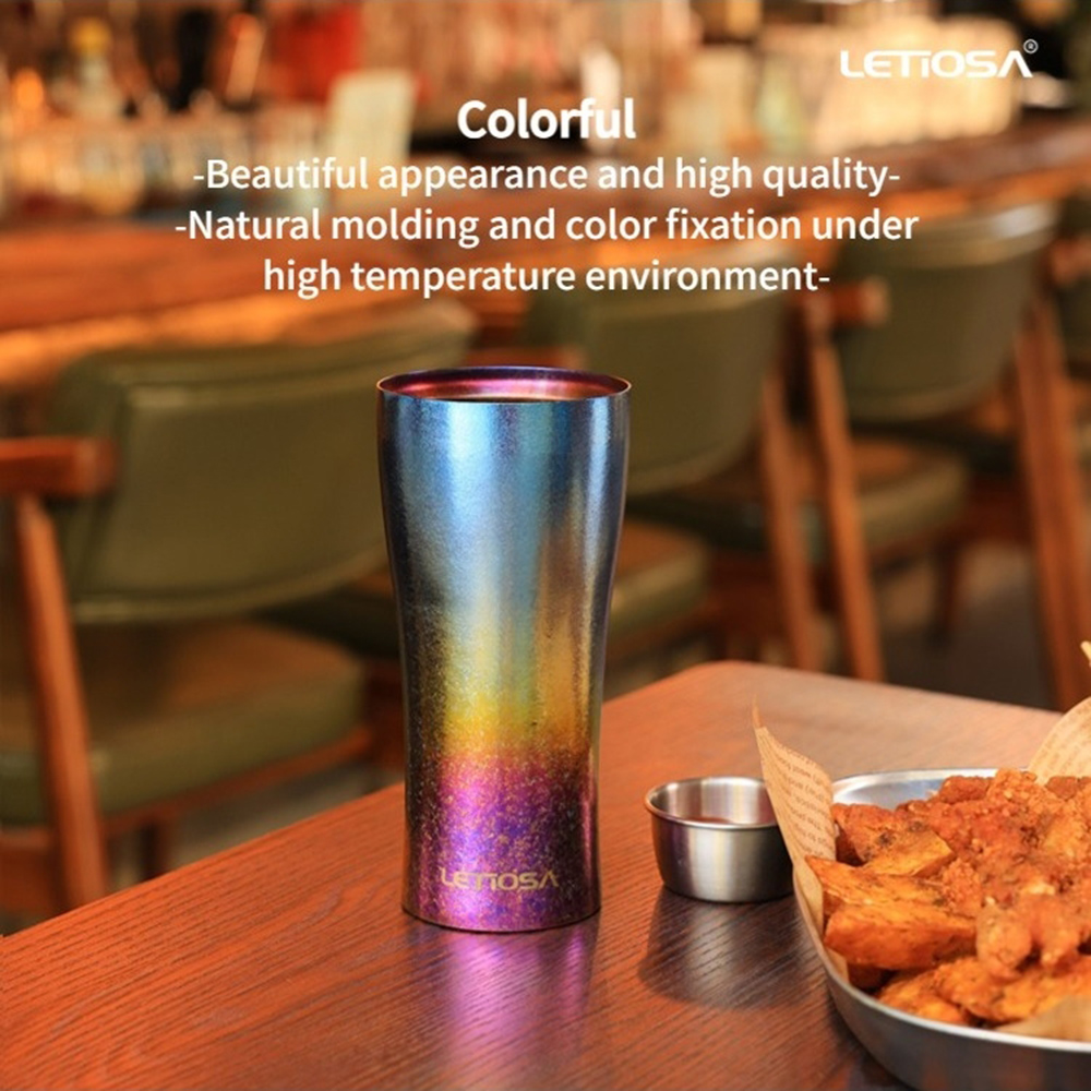 Outdoor Home Pure Titanium Craftsmanship Colorful Double-Layer Beer Mug - Enigmatic Kaleidoscope