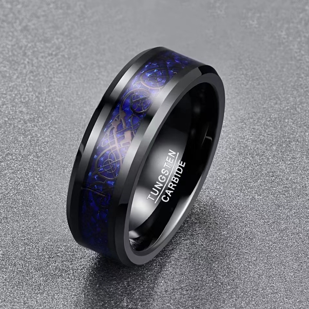 Prom jewelry Gift for your boss Engagement ring Tungsten steel ring Non-discoloring