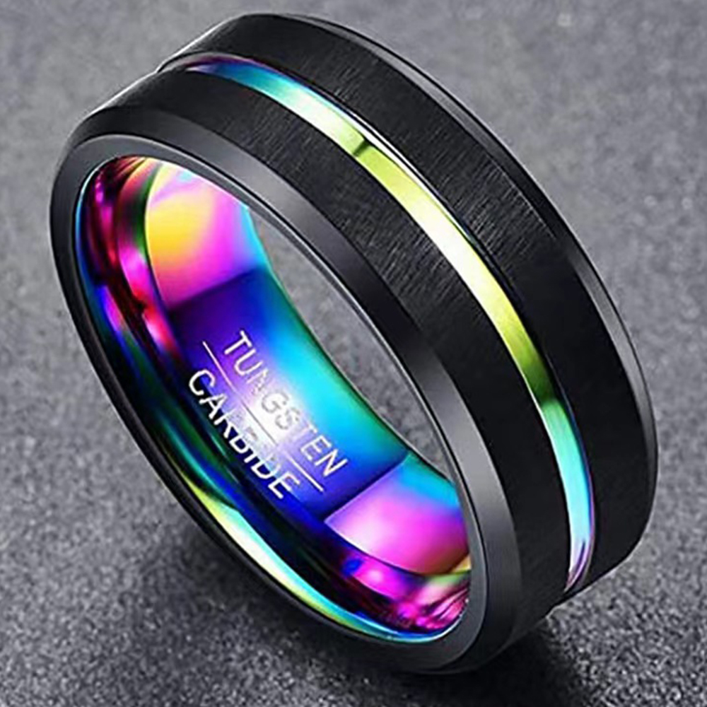 Graduation gift Employee appreciation gift Statement ring Tungsten steel ring Long-lasting color retention